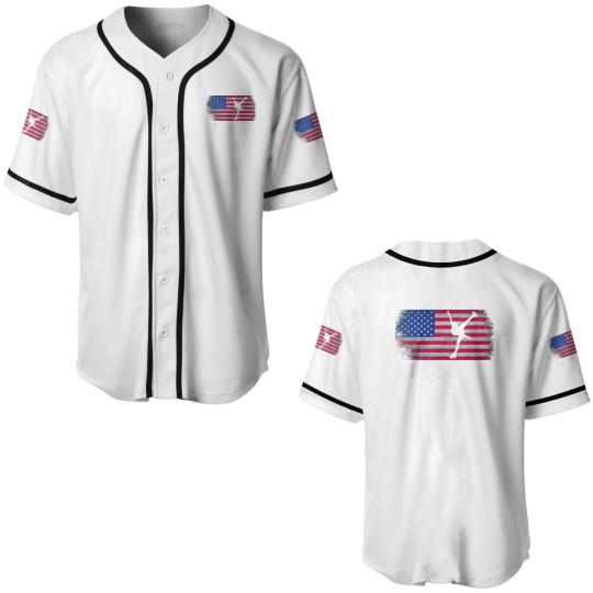 Discover American Flag Figure Skating Cute Us Skaters Baseball Jerseys