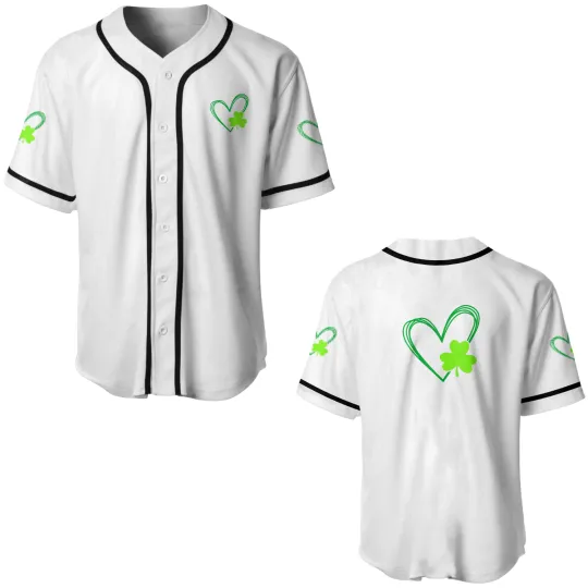 Discover Happy St Patrick's Day Irish Shamrock Heart Men Wo Baseball Jerseys