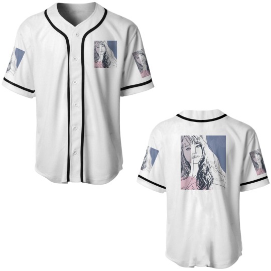 Discover Portrait sketch, tropical plants colorful shapes Baseball Jerseys