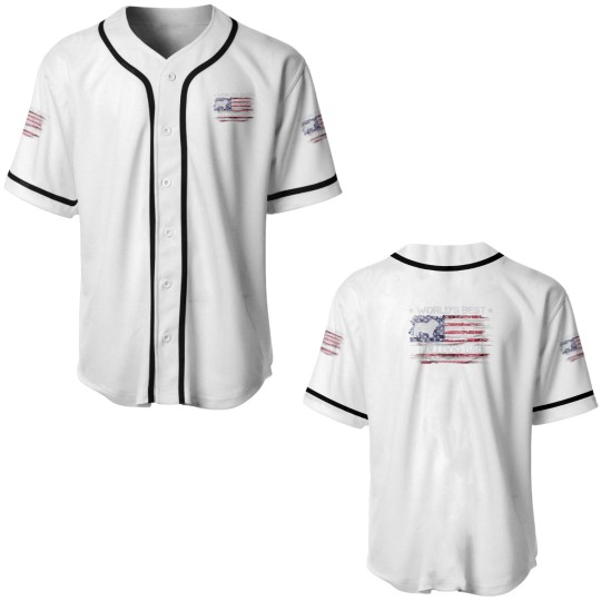 Discover Vintage USA Flag World's Best English Bulldog Baseball Jerseys