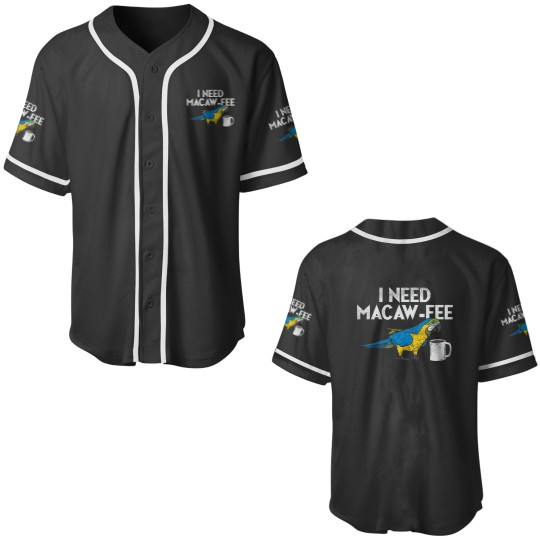 Discover Funny Parrot Macaw And Coffee I Scarlet Macaw Owner Baseball Jerseys