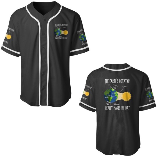 Discover Funny Earth Rotation Earth Days Science Teacher Kids Women Baseball Jerseys