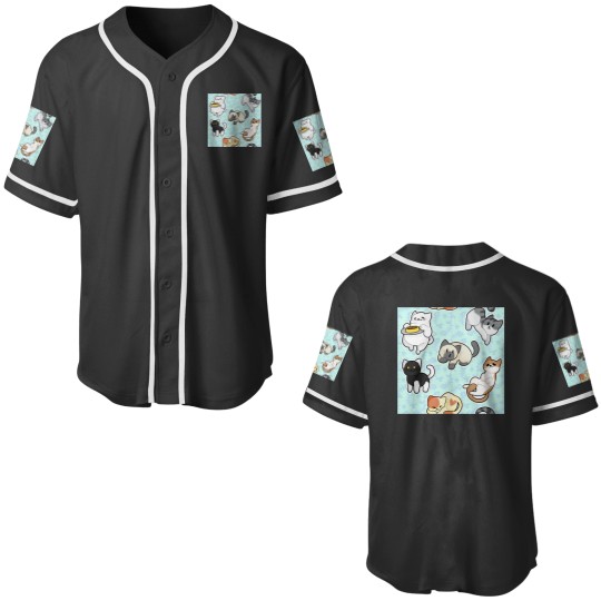 Discover Neko Atsume Pattern 2 Classic Baseball Jerseys