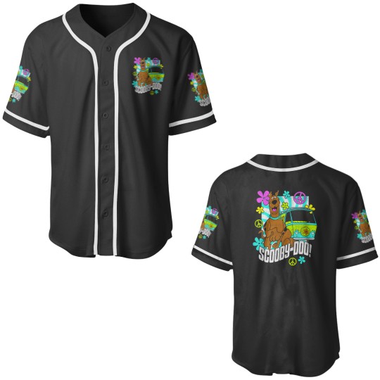 Discover ScoobyDoo Mystery Machine Happy Front Pose Baseball Jerseys