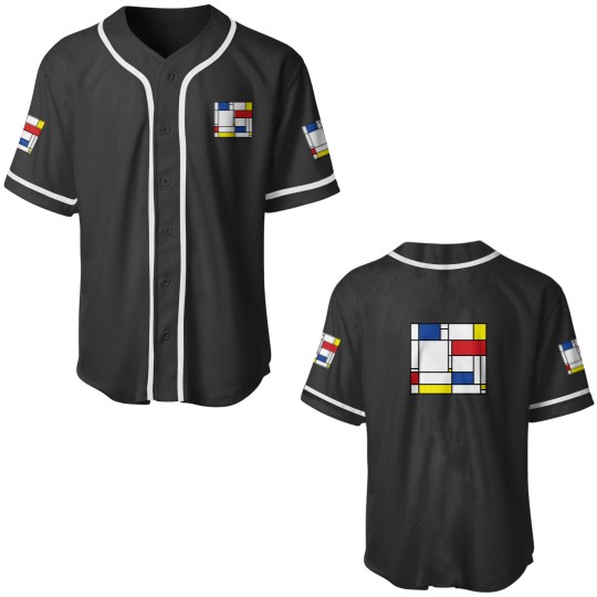 Discover Mondrian Minimalist De Stijl Modern Art © fatfatin Classic Baseball Jerseys