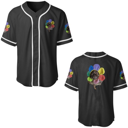 Discover Chilli The Pug flower hat Baseball Jerseys