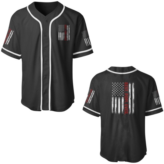 Discover Best Popi Ever Vintagess American Flag 4th of July Popi Long Sleeve Baseball Jerseys