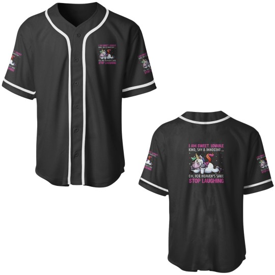 Discover Cute Funny Sarcastic Unicorns Baseball Jerseys