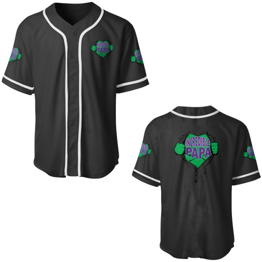 Discover Incredible Papa Superhero Open Chest Greens Man Baseball Jerseys