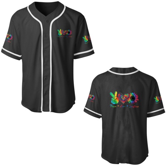Discover Peace Love Sunshine Sunflower Hippie Tie Dye Baseball Jerseys