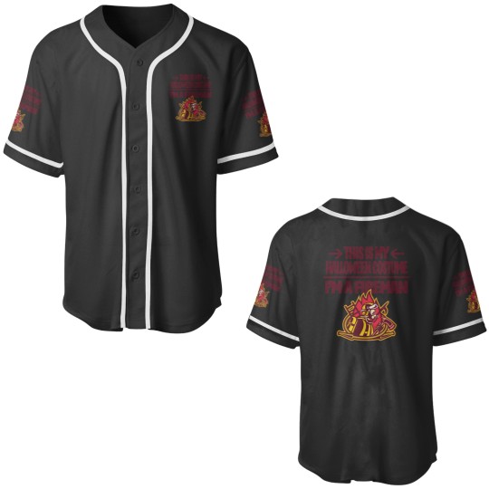 Discover This is My Halloween Costume I'm a Fireman Firefighter Baseball Jerseys