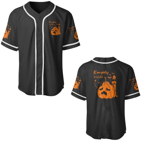 Discover Funny Pumpkin Empty Inside Halloween Baseball Jerseys