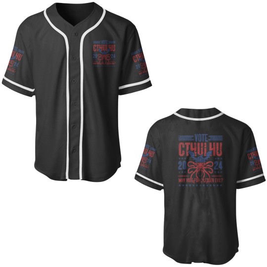 Discover Vote Cthulhu Why Vote For A Lesser Evil Funny Election Baseball Jerseys