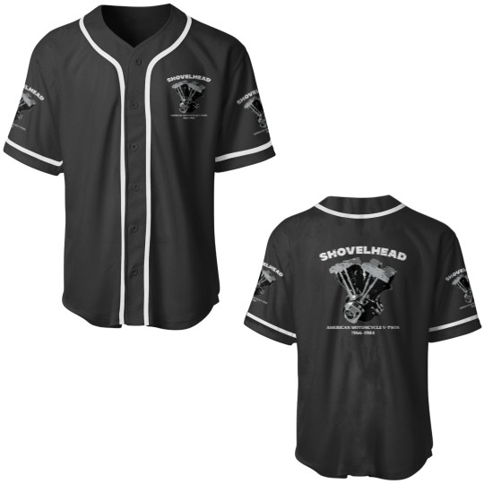 Discover Biker Shovelhead Motorcycle Engine Vintagess Men Women Kids Baseball Jerseys