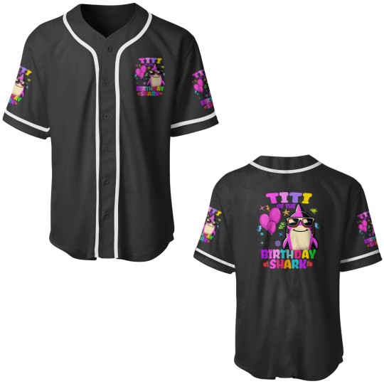 Discover Titi of the Birthday Shark Matching Family Party Baseball Jerseys