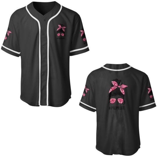 Discover Flower Mom Life Messy Bun Hair Sunglasses Pink Mothers Day Baseball Jerseys