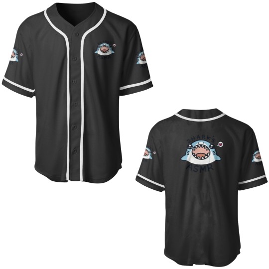 Discover Shark’s ASMR shark ASMR funny shark face Baseball Jerseys
