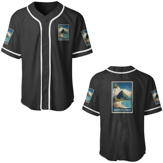 Discover A Vintages Travel Illustration of American Samoa National Park American Samoa United States Baseball Jerseys