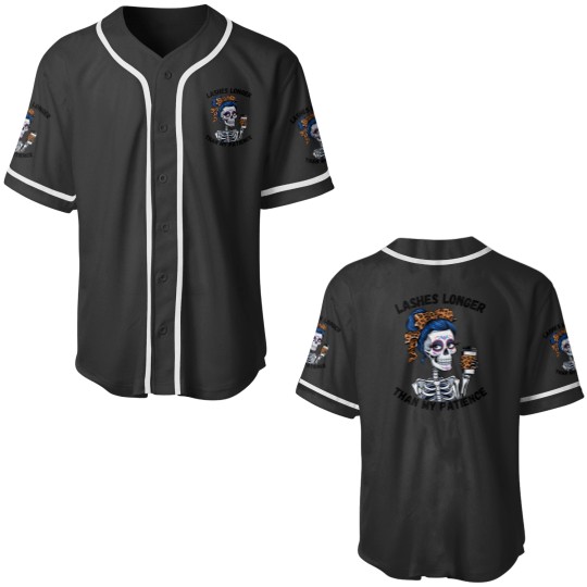 Discover Lashes Longer Funny Fitted Baseball Jerseys