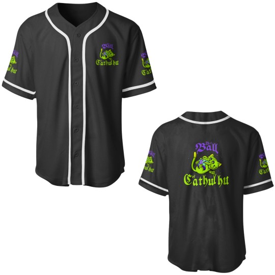 Discover Cute Kawaii Cathulhu Eating the World Cat Cthulhu Necronomicon funny kitty kraken TSh Baseball Jerseys