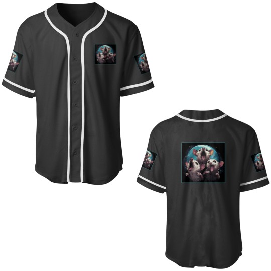 Discover Copy of Three possumss Moon 3 Opossum Funny Weird Cursed Meme Baseball Jerseys