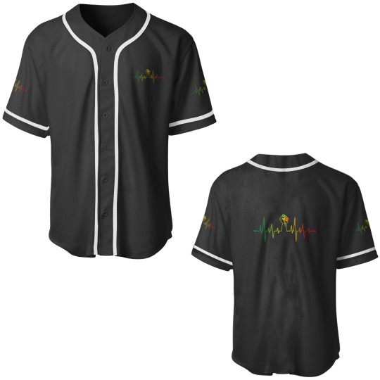 Discover Black Power Fist Heartbeat Baseball Jerseys