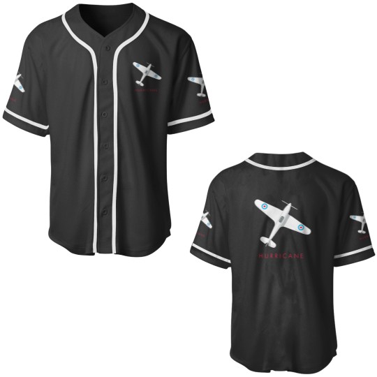 Discover Hurricane WWII Fighter Aircraft - Crimson.png Baseball Jerseys