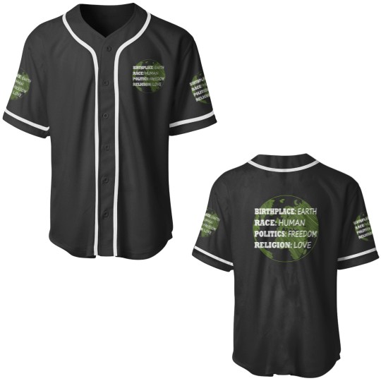 Discover Birthplace Earth Race Human Politicss Freedom Love Baseball Jerseys
