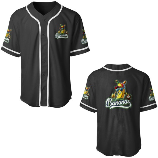 Discover Funny Lets Go Bananas Cute Banana for Kids Boys Girls Baseball Jerseys
