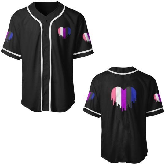 Discover Dripping Genderfluid Heart Genderfluid Pride Baseball Jerseys