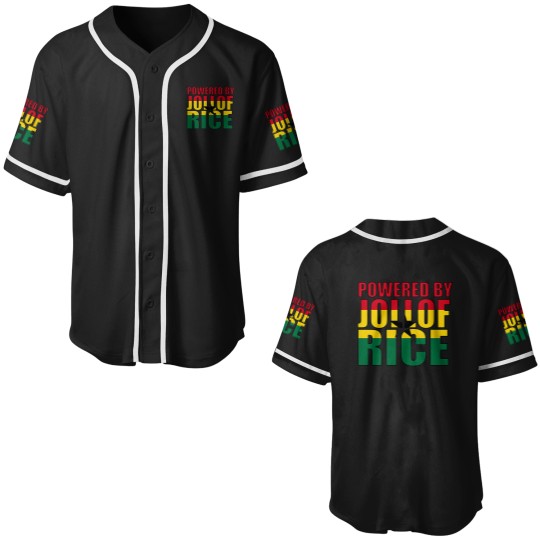 Discover Powered By Jollof Rice Ghana Gift for Men Women Kids Baseball Jerseys