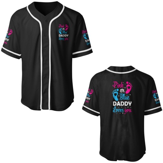 Discover Gender Reveal Dad Daddy Father Family Baseball Jerseys