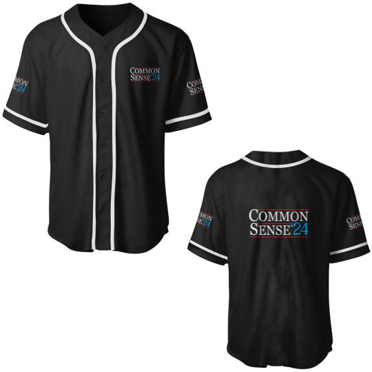 Discover Common Sense 2024 Shirt Funny Political Election Sarcastic Baseball Jerseys