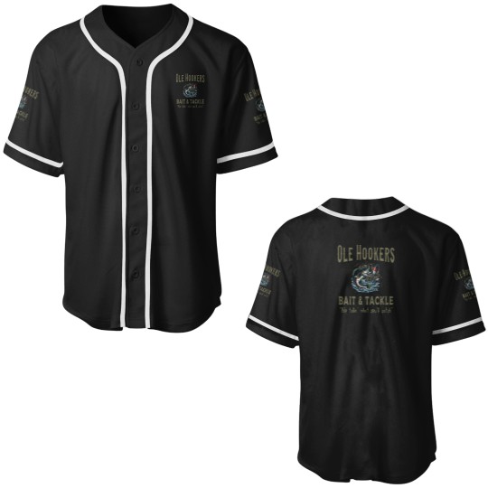 Discover Ole Hookers Bait and Tackle Funny Fish Series 2 Baseball Jerseys