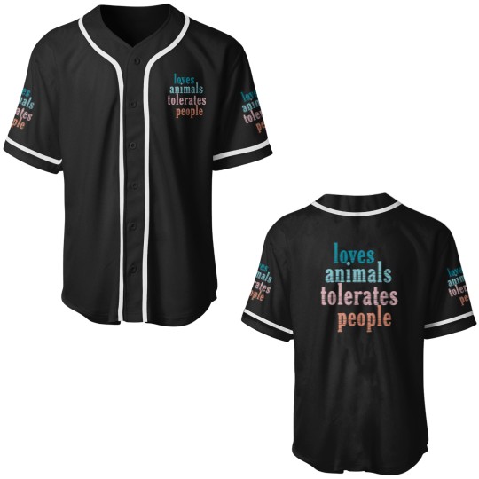 Discover Loves Animals Tolerates People Funny Animal Lover Dog Mom Baseball Jerseys