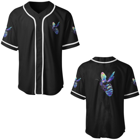 Discover Holographic Blue Bee Baseball Jerseys