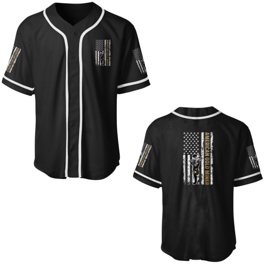 Discover Golden US Flag for American Gold Miner Baseball Jerseys