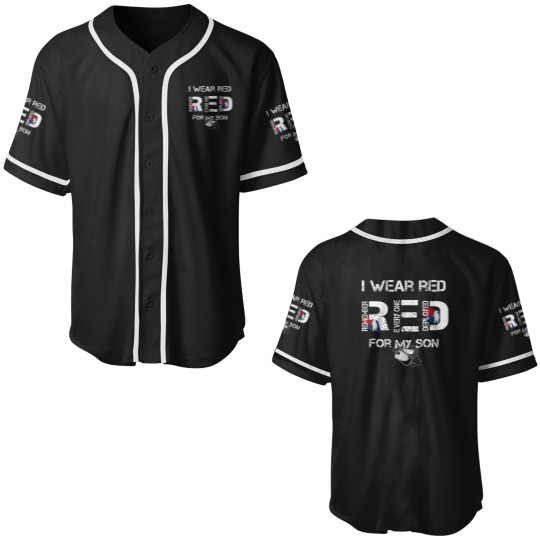 Discover Red Friday Military Mom Shirt Womens I Wear Red For My Son Baseball Jerseys