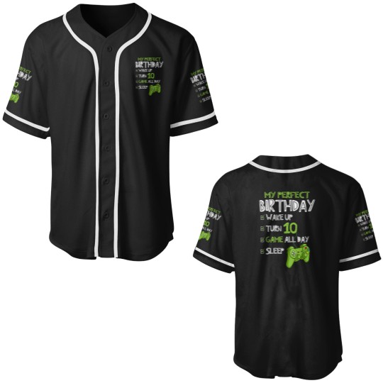 Discover 10th Birthday Gaming 10 Years Old Perfect Gamer Gift Boys Baseball Jerseys