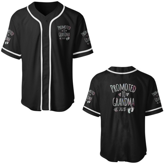 Discover Promoted to Grandma 2023 again Cute Baby Announcement Women Baseball Jerseys