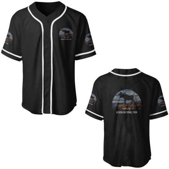 Discover Acadia National Park Vintagess Moose Baseball Jerseys