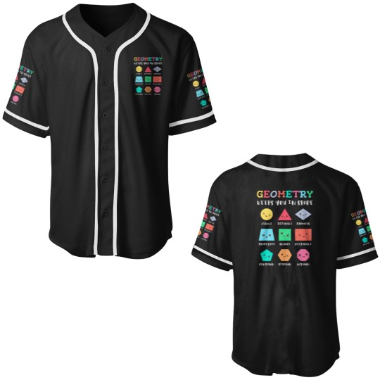 Discover Geometry keeps you in shape funny geometric shapes Baseball Jerseys