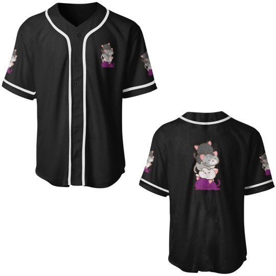 Discover ACEss Pride Kawaii Cats LGBTQ Asexual Baseball Jerseys