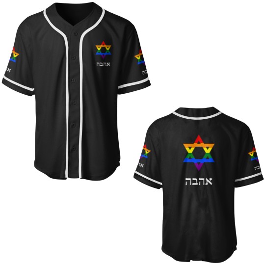 Discover mens gay jewish star of david hebrew love gay pride rainbow Flags premium Baseball Jerseys