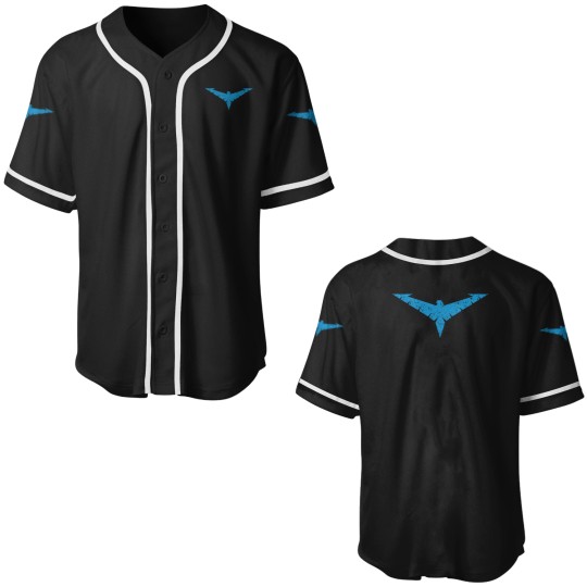 Discover Nightwing Symbol Distressed Graphic Tee Baseball Jerseys
