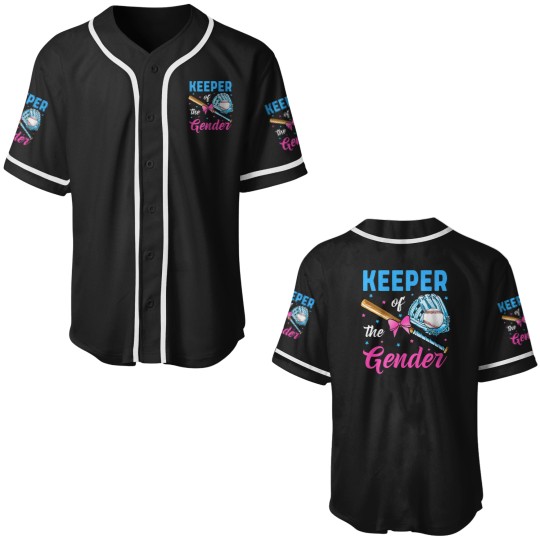 Discover Keeper Of The Gender Baseball Gender Reveal Family Party Baseball Jerseys