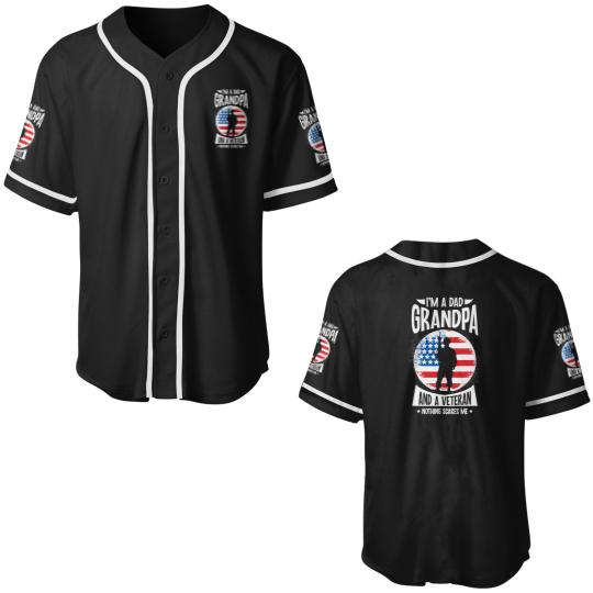 Discover I Am A Dad Grandpa And A Veteran Nothing Scares Me Baseball Jerseys