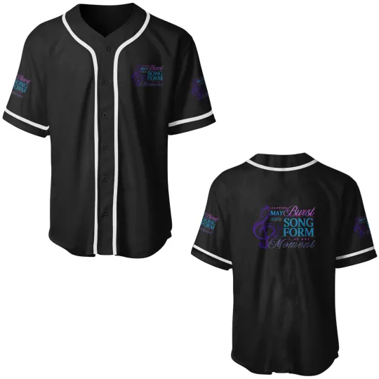 Discover Caution May Burst Into Song Form at Any Moment _ funny and sweet gift for a singer artist choir director music Baseball Jerseys