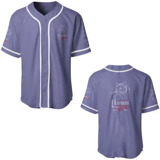 Discover Harris Walz 2024 Baseball Jerseys Cat Lady for Kamala Harris Walz Baseball Jerseys Cat Ladies