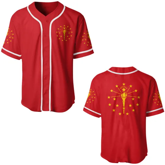 Discover Indiana State Flag Baseball Jerseys